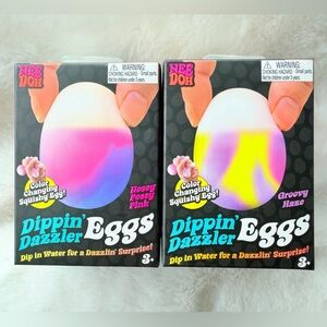 Lot of 2 - NeeDoh Dippin' Dazzler Eggs - Easter Fidget Squishy- Viral